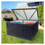 Boîte de rangement en métal 344 gallons, contenant de rangement extérieur résistant aux intempéries pour le patio, le jardin, les accessoires et les outils de piscine, noir