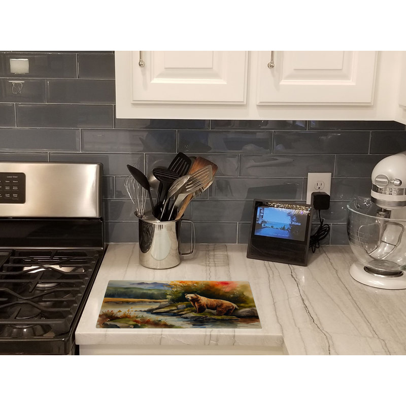 Kodiak Bear Glass Cutting Board Large