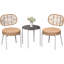 Ensemble bistro 3 pièces, chaises d'extérieur en osier avec table basse-976229464