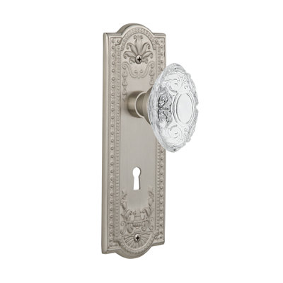 Plaque longue de porte à mortaise intérieure en cristal avec pré Victorian