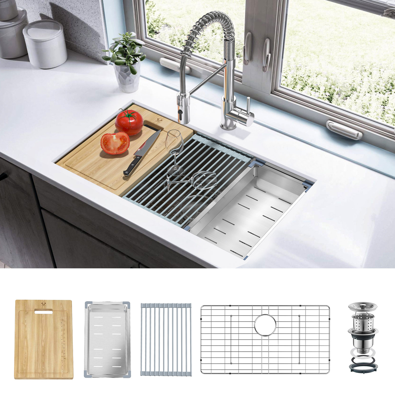 Stainless Steel Drainboard Kitchen Sinks  Undermount Kitchen Sink – Create  Good Sinks