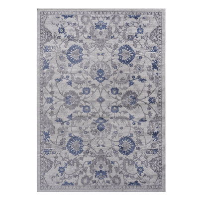 Tapis bleu 8 x 10 po - doux et teint pour la chambre à coucher, le salon, le bureau sans perte de poils, grand vestibule, cuisine-salle à manger