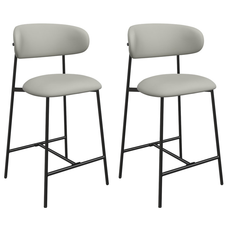 Luna Leather Counter Bar Stool, Taupe