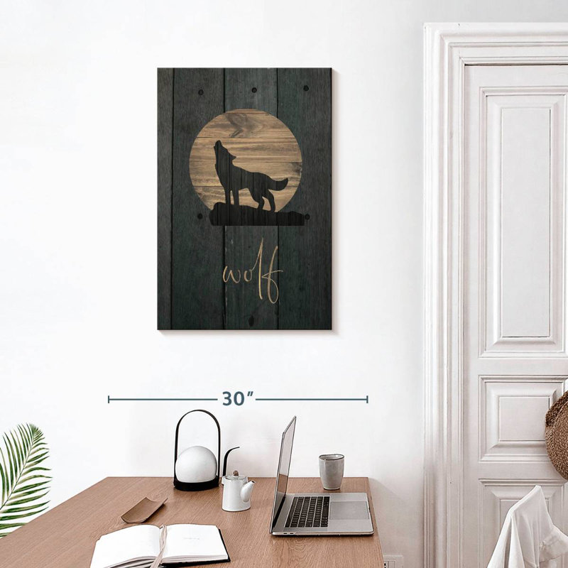 Brampt Wilderness Wood Wolf, 30" H x 20" W