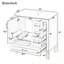 Ensemble de meuble-lavabo avec trois tiroirs, portes à fermeture douce et poignées en métal-124894872