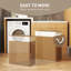  100L Laundry Basket with Lid, Washing Basket for Bathroom, Brown-2132228866