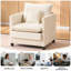 Chaise de salon moderne simple avec fauteuil rembourré épais et ensemble de 3 coussins pour un usage intérieur-1014968934