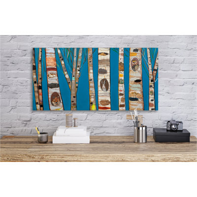 " Blue Birch Trees " by Eli Halpin Painting Print