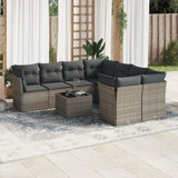 Vidaxl Patio Sofa Set PE Rattan 9 Piece Modular Patio Sofa Set