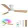 42" Ebern Designs Ceiling Fans With Light, Features Rgb Backlight, Dimmable Lighting