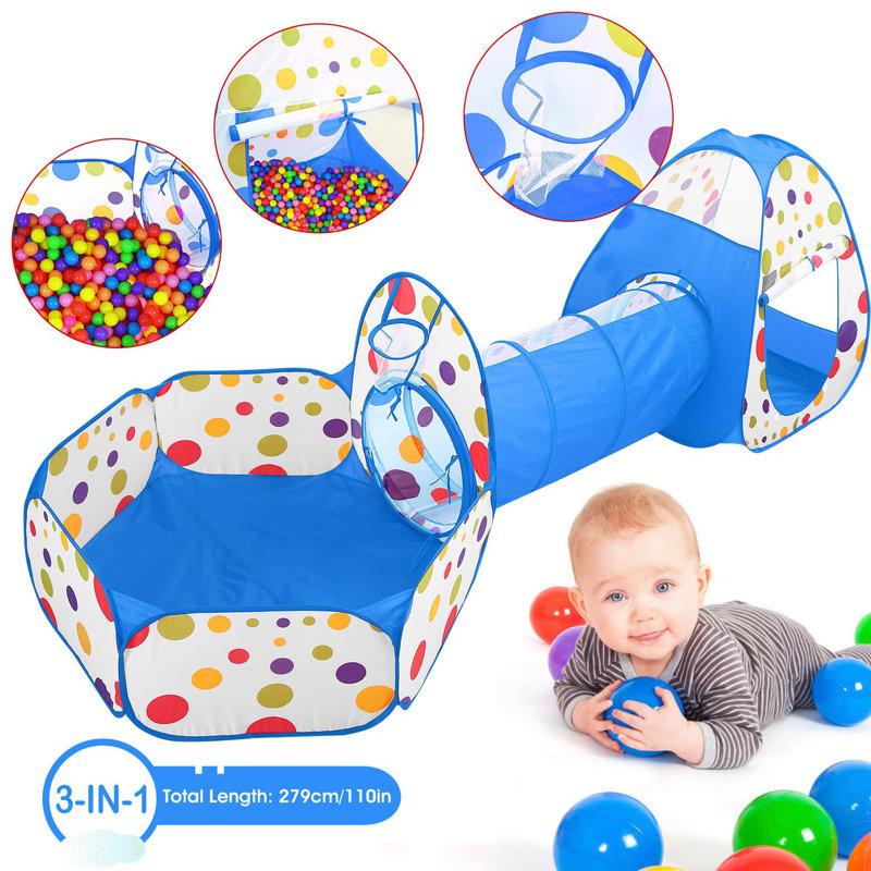 Tente de jeu intérieure / extérieure en polyester 3,42 po x 3,42 po avec transport, Bleu