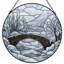 Panneau de vitrail 12 "H Winter Landscape-553984858
