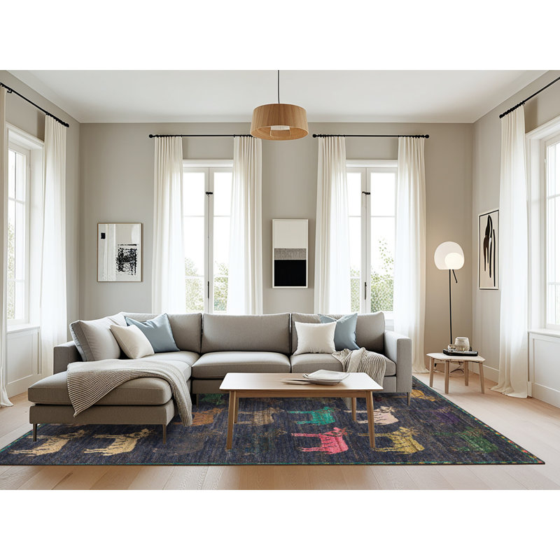 Tapis abstrait moderne Satanta 5338, Rectangle 8 pi x 12 pi