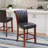Upholstered Counter Stool with Solid Wood Frame