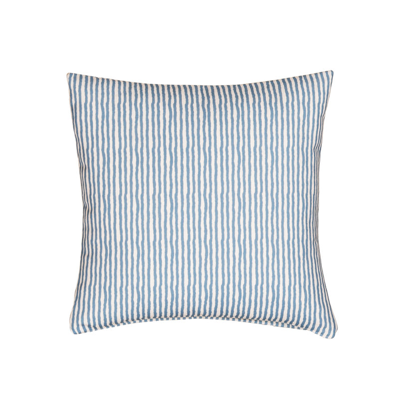Coussin décoratif à rayures cinétiques, Bleu, 22" x 22" Square, Plumes