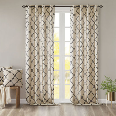 Panneau de rideau semi-transparent en polyester Stamatoula