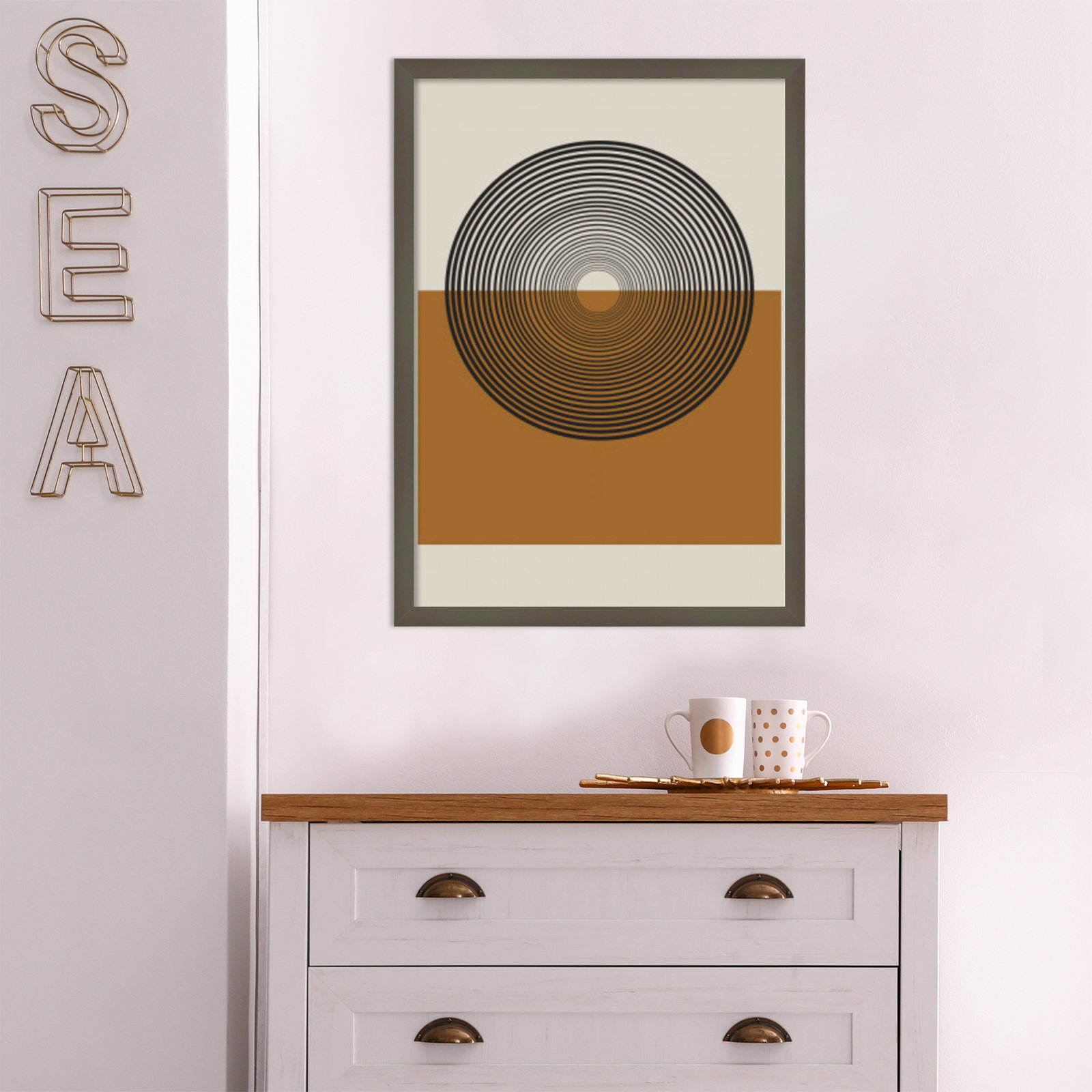 Retro Landscape by The Miuus Studio, Gray, 25" H x 18" W x 1" D