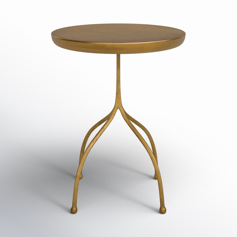Rainier Round 13.5" Metal End Table with Beveled Edge