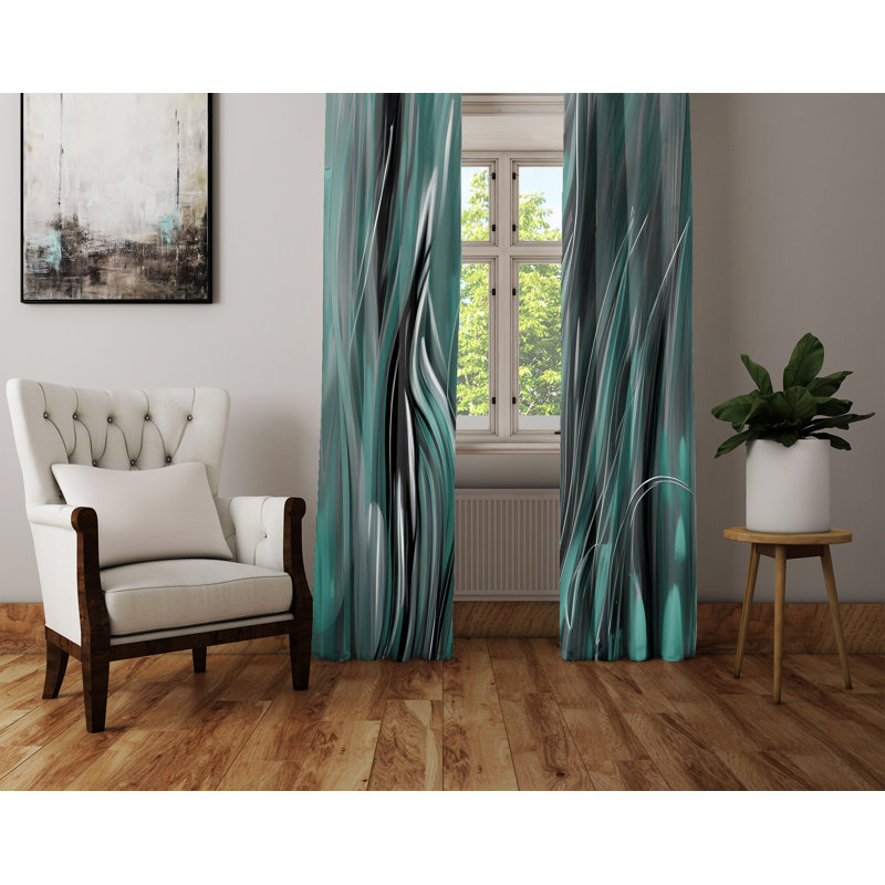 Paire de rideaux semi-transparents en polyester Dhati, L 40 po x L 52 po