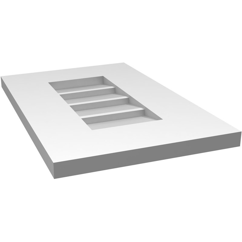 Vent à pignon rectangulaire en uréthane non-fonctionnel, H 18 po x l 12 po x P 1 po