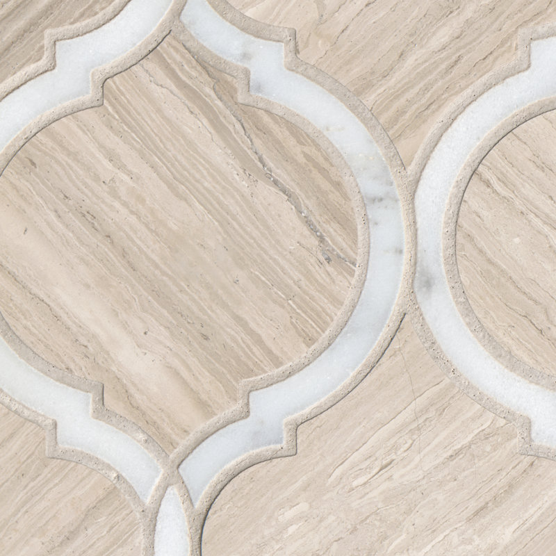 Carrelage mosaïque en marbre poli 11 po x 13 po Tivoli
