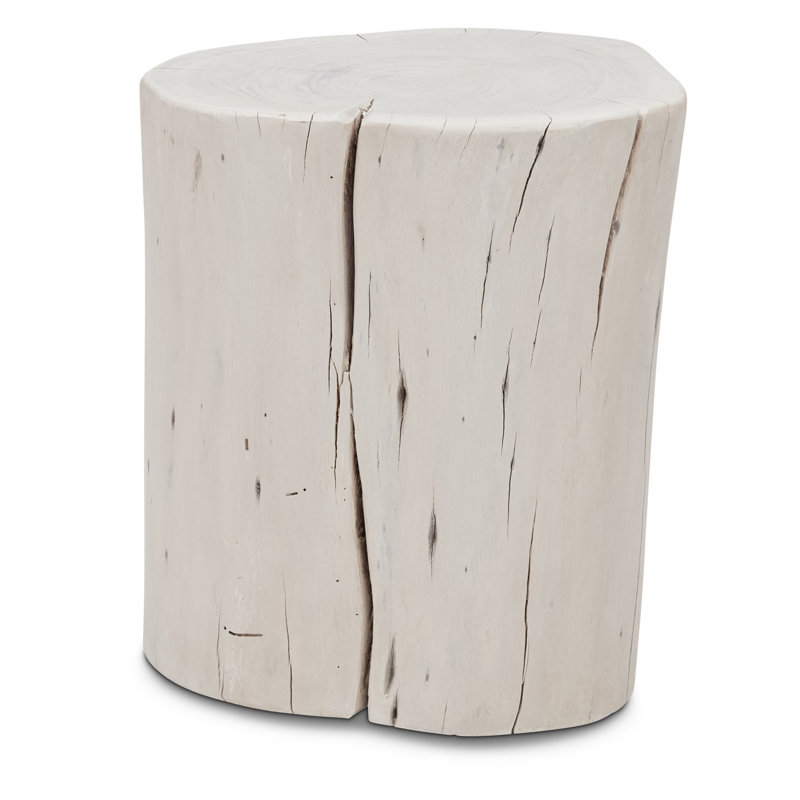 Solid Wood Stump, White Wash