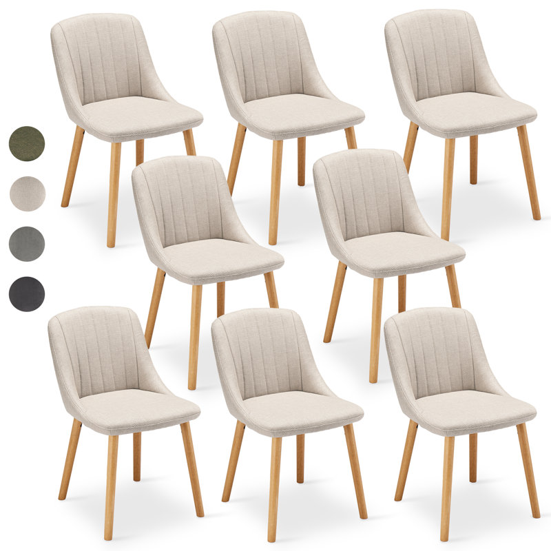 48.5cm H Upholstered Side Chair, Beige Linen