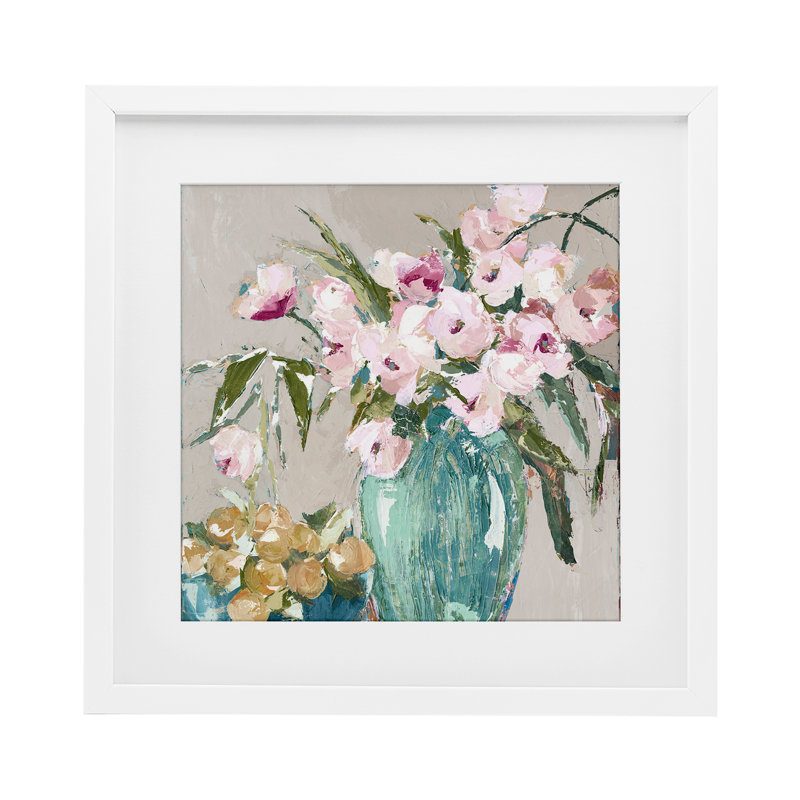 «Fruit and Flowers Arrangement», reproduction encadrée sous verre, conception de Susan Pepe, H 16 po x l 16 po