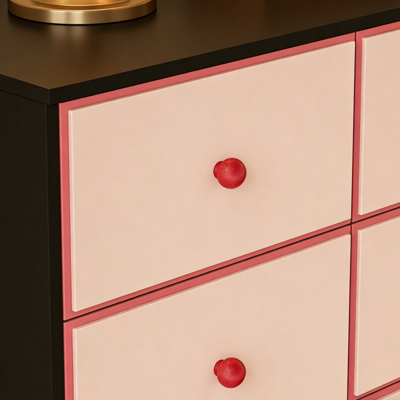Buffet style rétro français, Noir / Rose