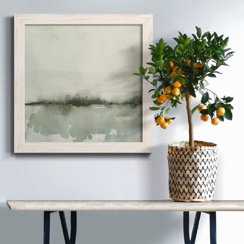 Toile encadrée de qualité supérieure Winter Reflections IV - prête à être accrochée, Cadre blanc