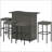 5 Piece Wicker Patio Bar Set With Glass Top Table And Shelves-429251610