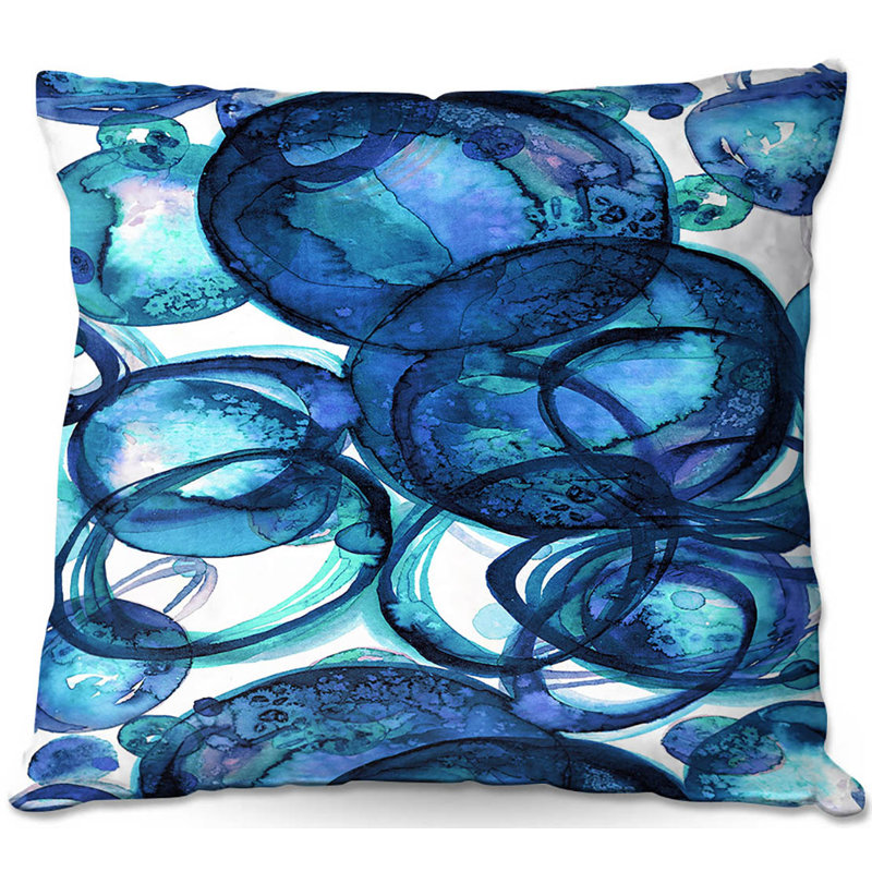Reversible Throw Pillow, 18" x 18", Blue/Teal