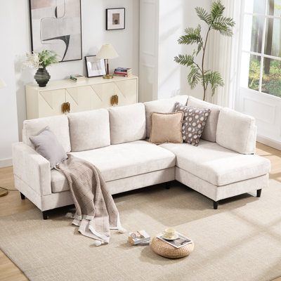 95" Upholstered L Shaped Sofa Modern Sectional
