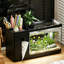 Aquarium de bureau multifonctionnel 3 en 1 avec rangement intégré, porte-mouchoirs et panier hydroponique.