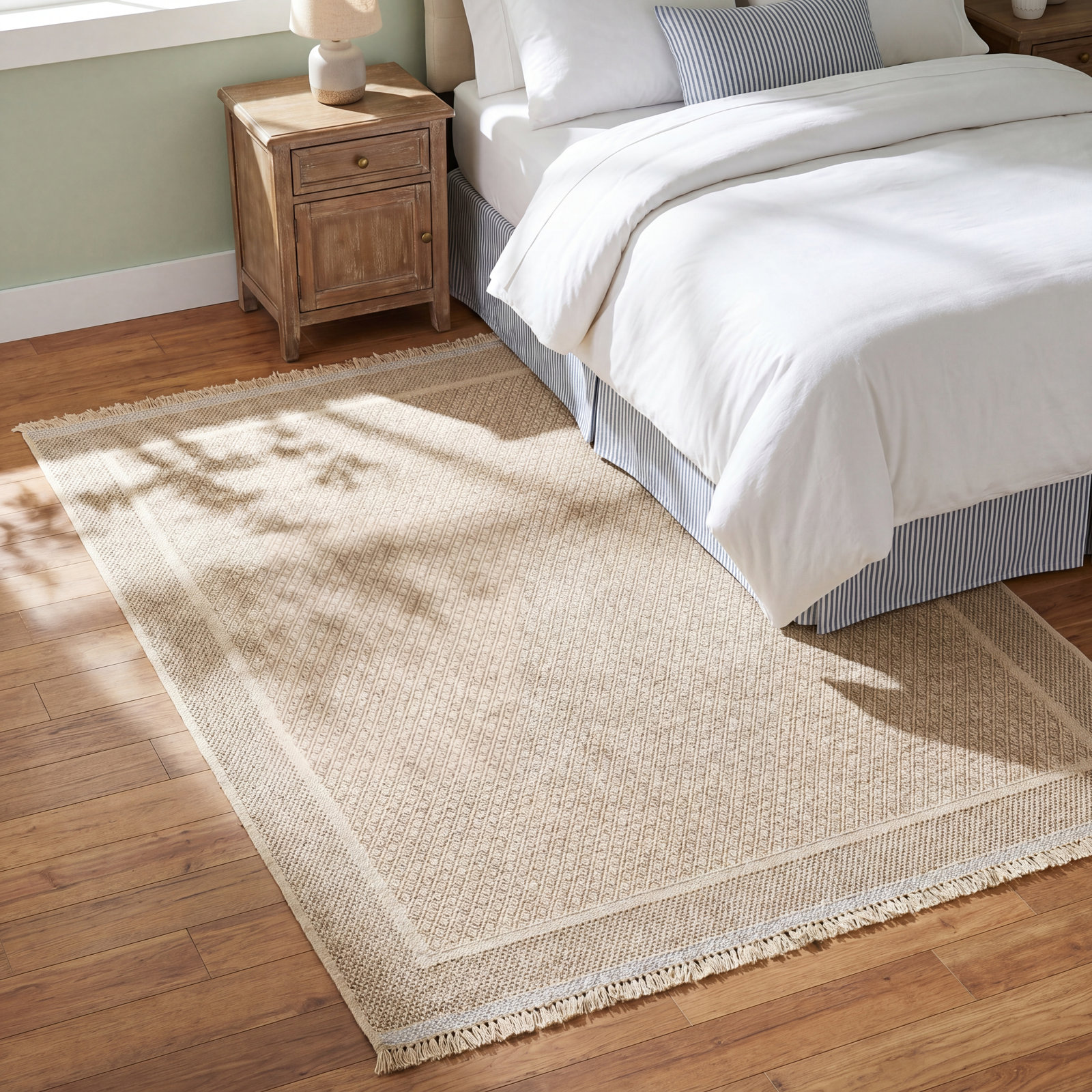 Abbie Beige Outdoor Rug, Rectangle 6'7" x 9'