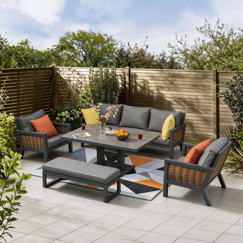 Patio Dining Set with Rectangular Table, No, 5
