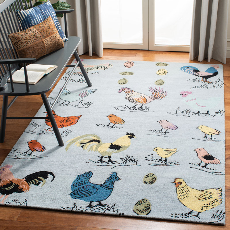 Tapis en laine et en coton touffeté à la main Garrey, Rectangle 4 pi x 6 pi