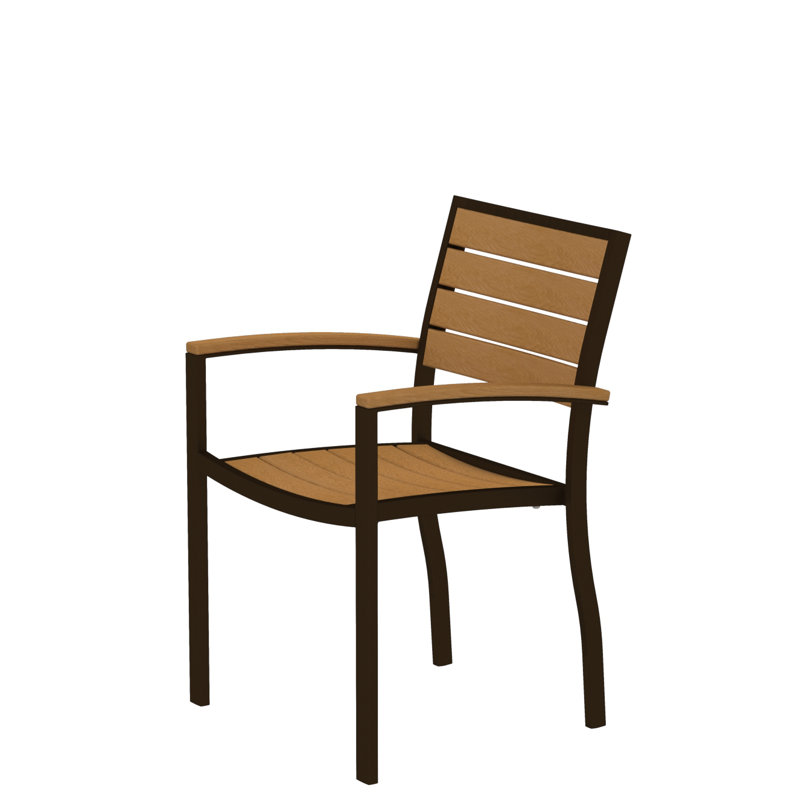 Chaise de salle à manger POLYWOOD Euro, Bronze texturé, Bleu pacifique
