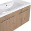 Armoire de salle de bain avec lavabo, portes à fermeture douce, conception à fixation flottante, pour petite salle de bain-1800009403