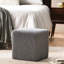 Tabouret de pieds tricoté à la main en fil de coton gris - taille 16,68 pouces, doux et invitant, fabriqué à la main, profond, large, grand