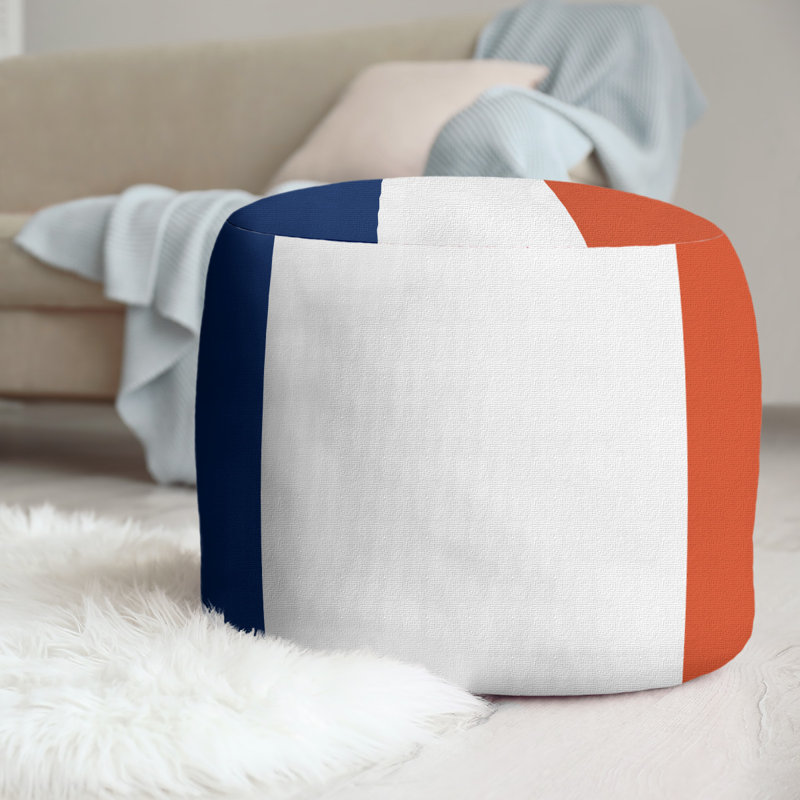 Repose-pieds repose-pieds rond 20,5", Edmonton, Orange / blanc / bleu marine