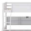 Lit superposé simple au-dessus de grand lit moderne avec armoires de rangement intégrées et ports USB, structure de lit superposé en bois massif avec échelle-818758006-818757897