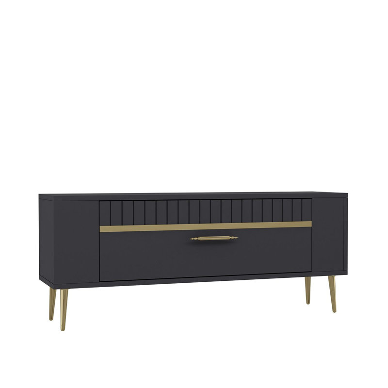 Olivia Unfinished TV Stand, 120cm, Grey/Gold