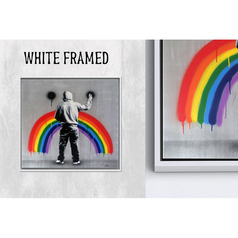 Sad Rainbow Graffiti Art - impression murale sur toile imprimée, 1P, H: 31,6 po x l: 31,6 po