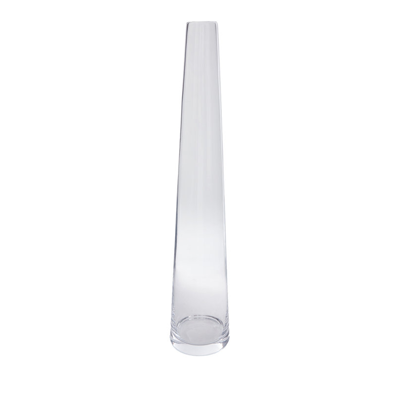 Vase de plancher en verre fait à la main, H 27,5 po x l 5,25 po x P 5,25 po