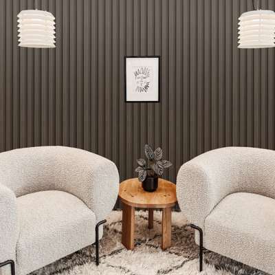 8 Pcs 96" x 6.26" WPC Waterproof Slat Wall Panels, 3D Wood Look Acoustic Diffuser Wall Paneling for Modern Decor,33.38 sq.ft.