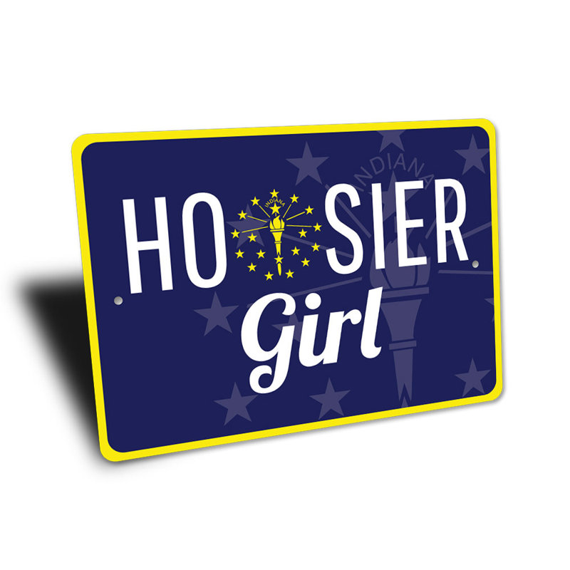 Plaque Hoosier Girl, H 10 po x l 14 po x P 0,04 po