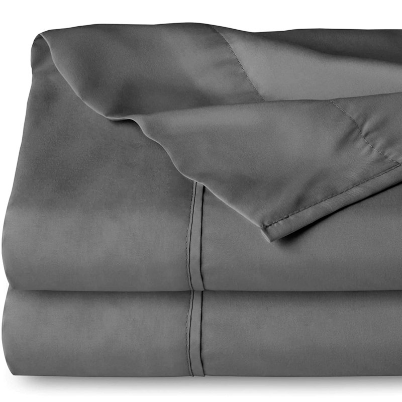 Microfiber Flat Sheet, Twin/Twin XL Flat Sheet, Gray