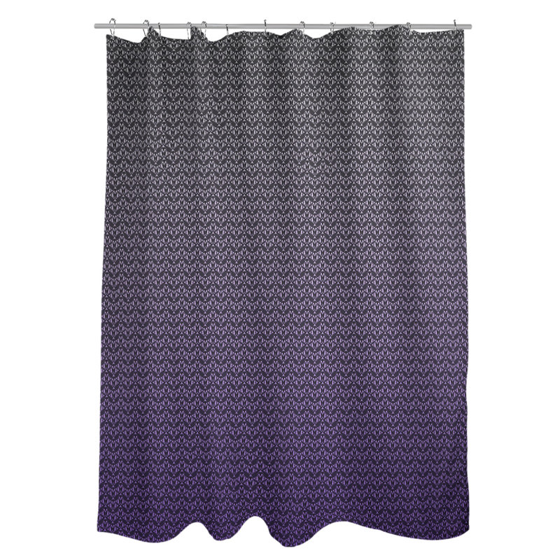 Rideau simple art déco, Rayures dégradées mauves 2