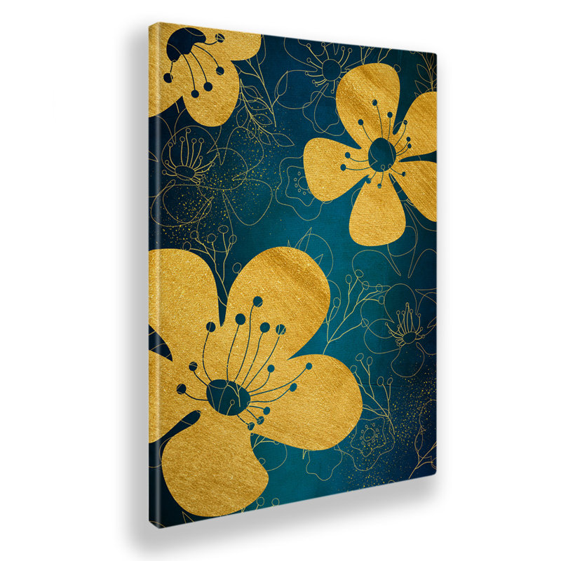 Abstract Gold Leaves 04 - Rectangle Painting